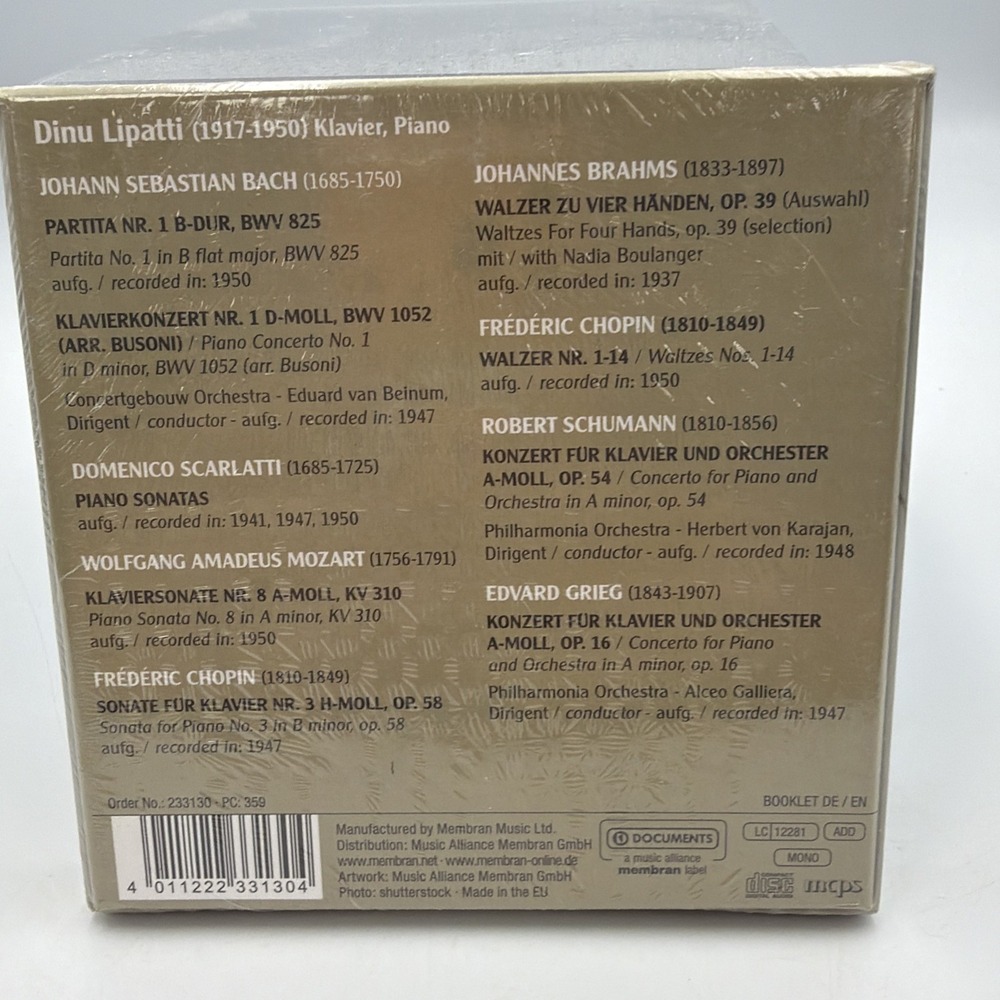 Dinu Lipatti-The Legend 4-CD BOX SET with BOOKLET excellent condition - Picture 2 of 2